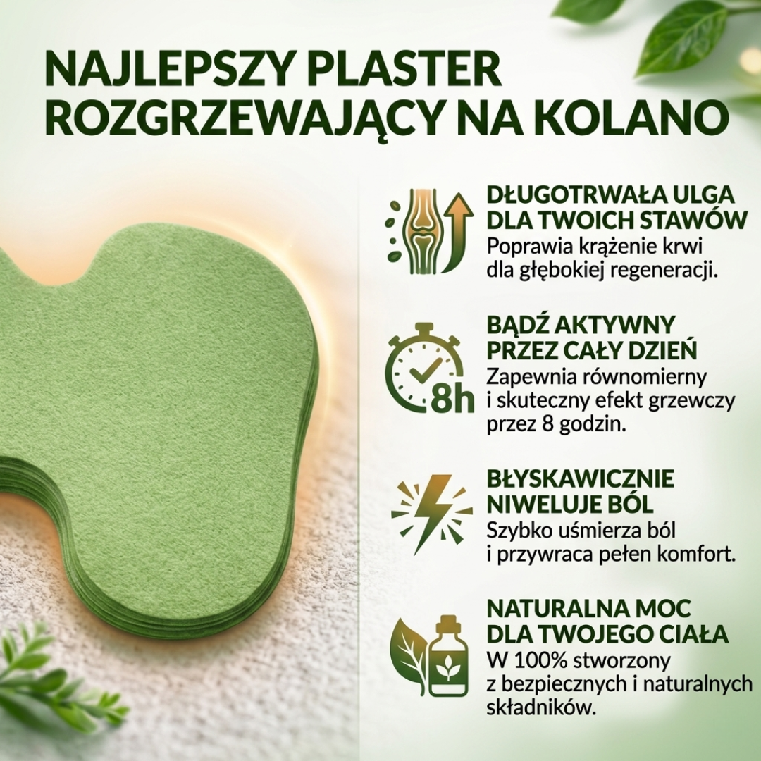 TermoPlaster 10szt — Ziołowe Plastry Rozgrzewające na Kolano